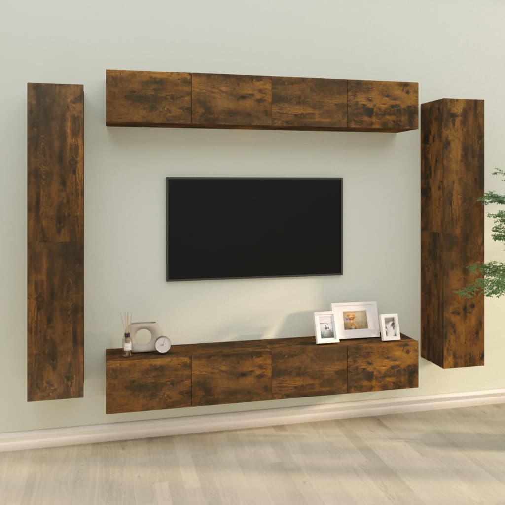 8 Piece Tv Cabinet Set Engineered Wood