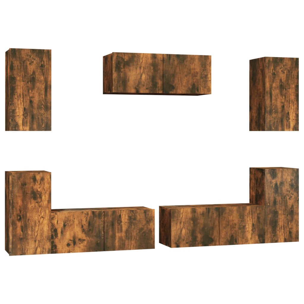 7 Piece Tv Cabinet Set Engineered Wood