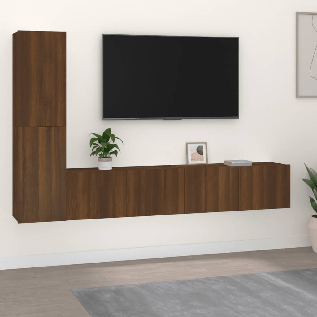4 Piece Tv Cabinet Set Engineered Wood