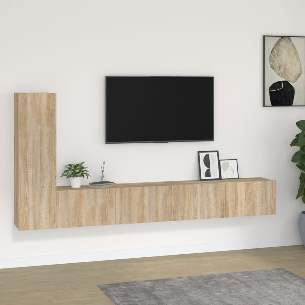 4 Piece Tv Cabinet Set Engineered Wood