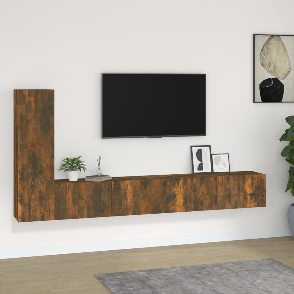 4 Piece Tv Cabinet Set Engineered Wood