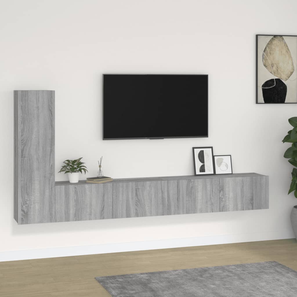 4 Piece Tv Cabinet Set Engineered Wood