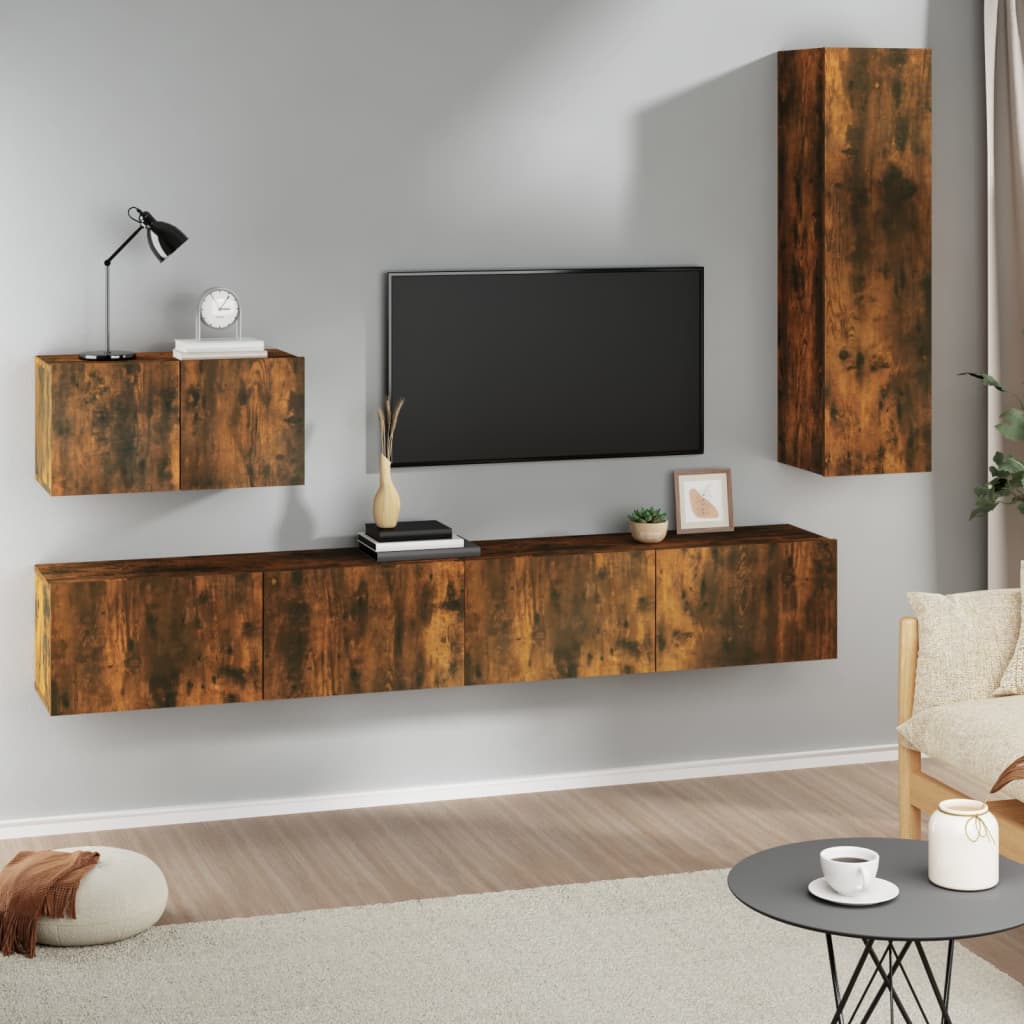 4 Piece Tv Cabinet Set Engineered Wood