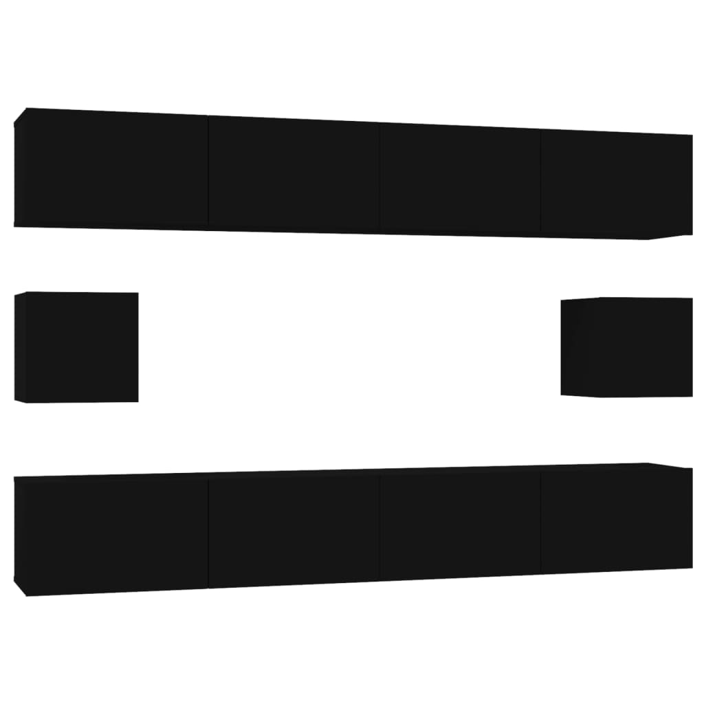 6 Piece Tv Cabinet Set Engineered Wood