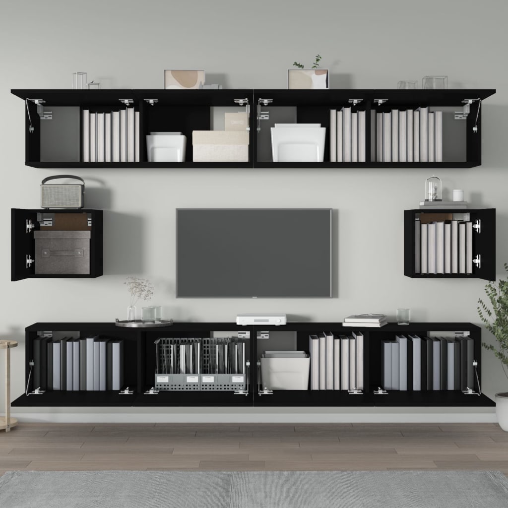6 Piece Tv Cabinet Set Engineered Wood