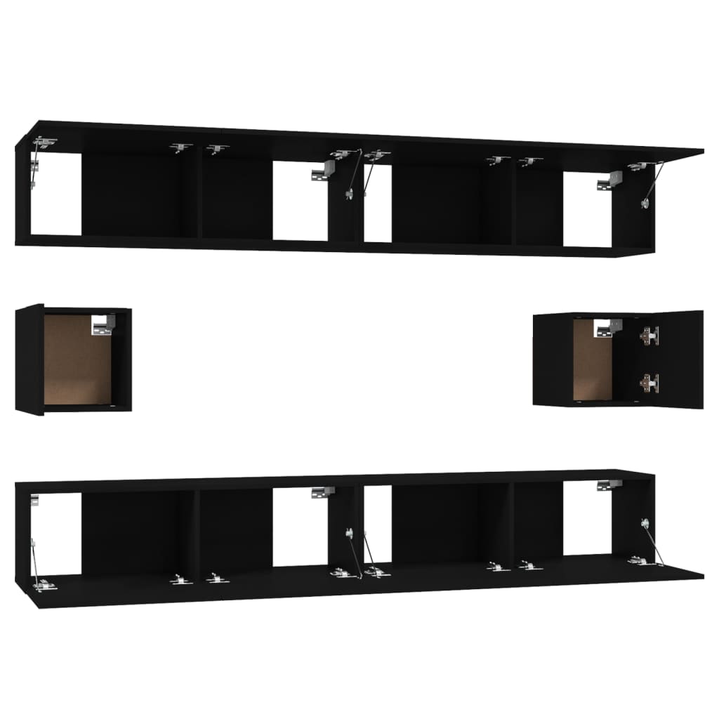 6 Piece Tv Cabinet Set Engineered Wood
