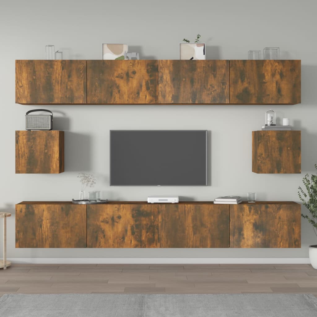 6 Piece Tv Cabinet Set Engineered Wood