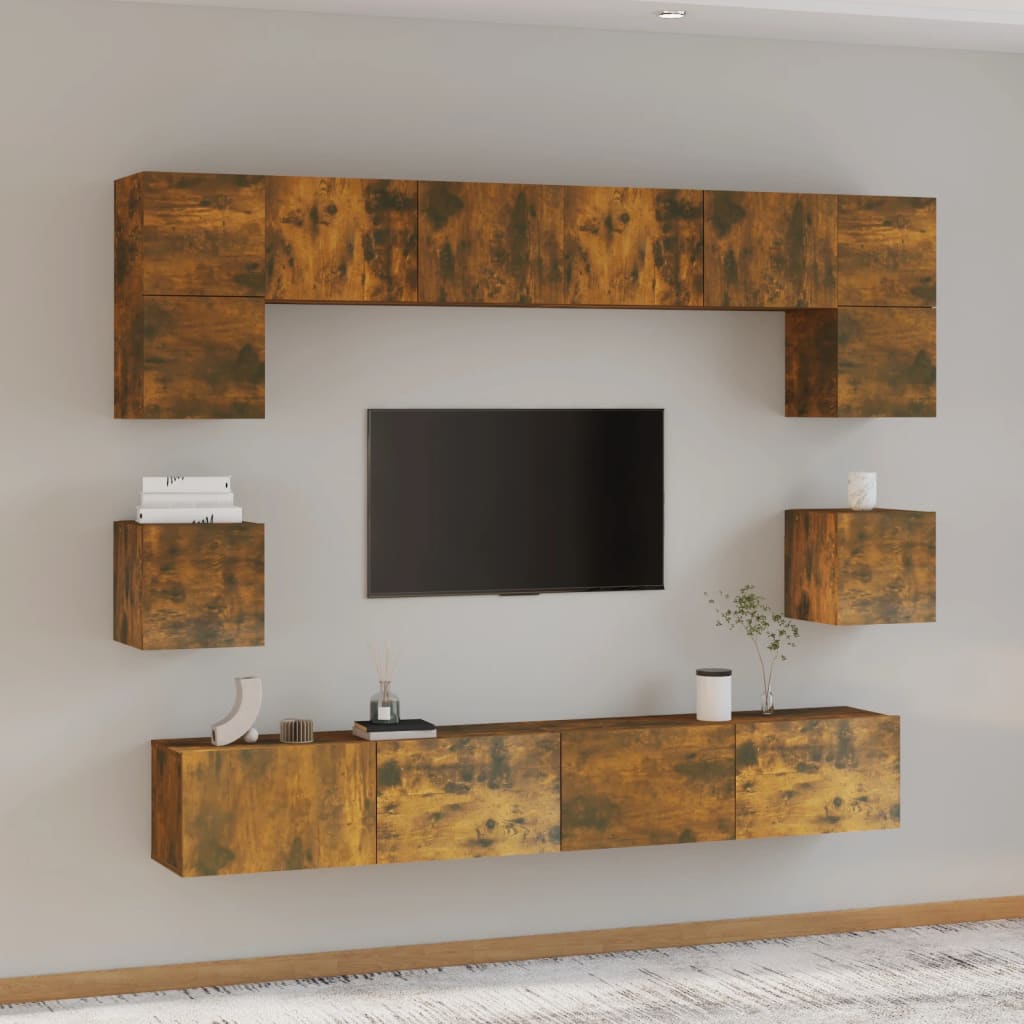 8 Piece Tv Cabinet Set Engineered Wood