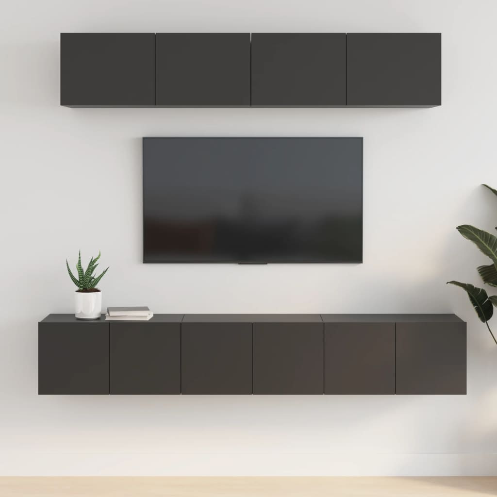 5 Piece Tv Cabinet Set Engineered Wood