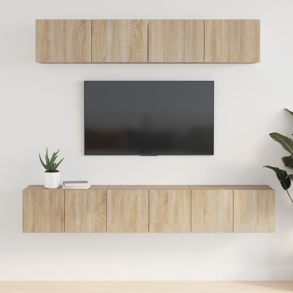5 Piece Tv Cabinet Set Engineered Wood