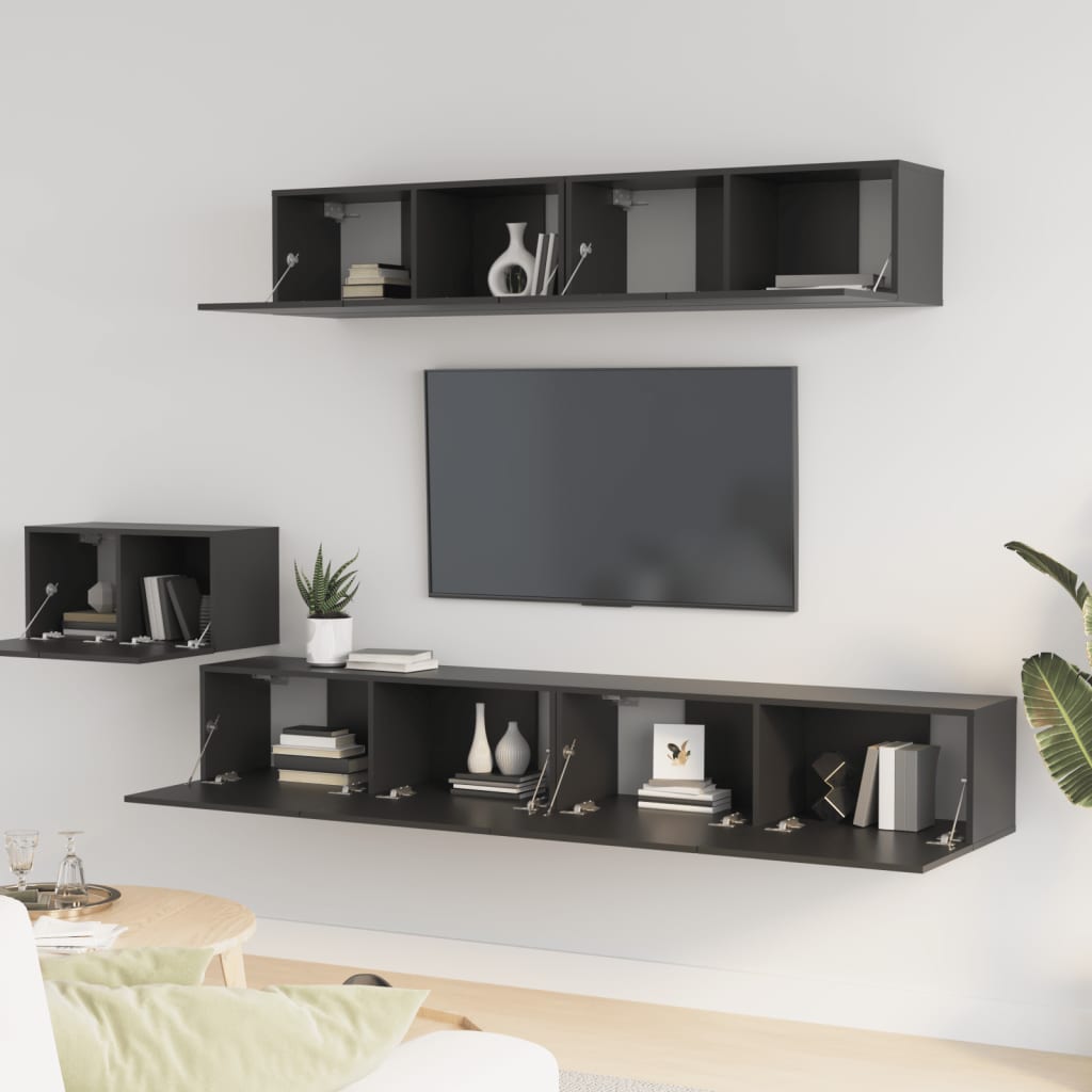 5 Piece Tv Cabinet Set Engineered Wood