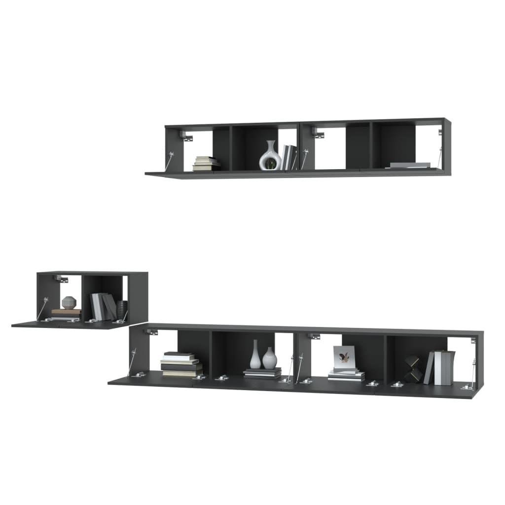 5 Piece Tv Cabinet Set Engineered Wood