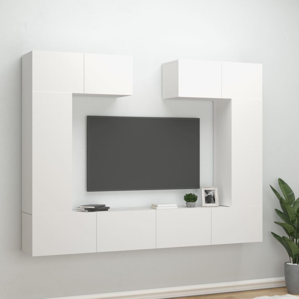 6 Piece Tv Cabinet Set Engineered Wood