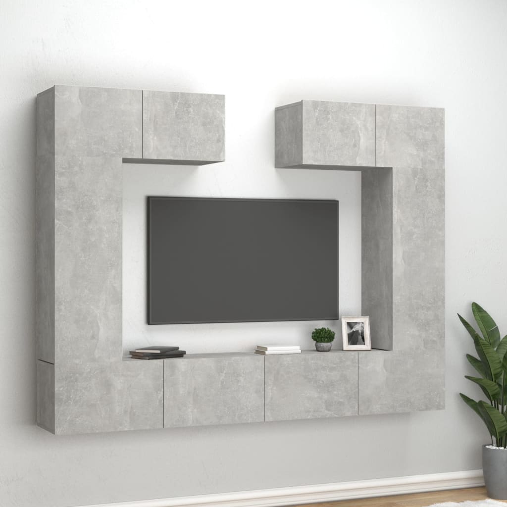 6 Piece Tv Cabinet Set Engineered Wood