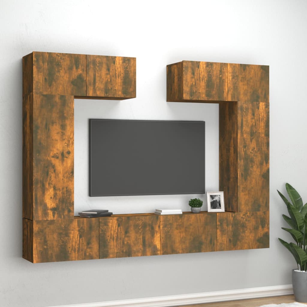 6 Piece Tv Cabinet Set Engineered Wood