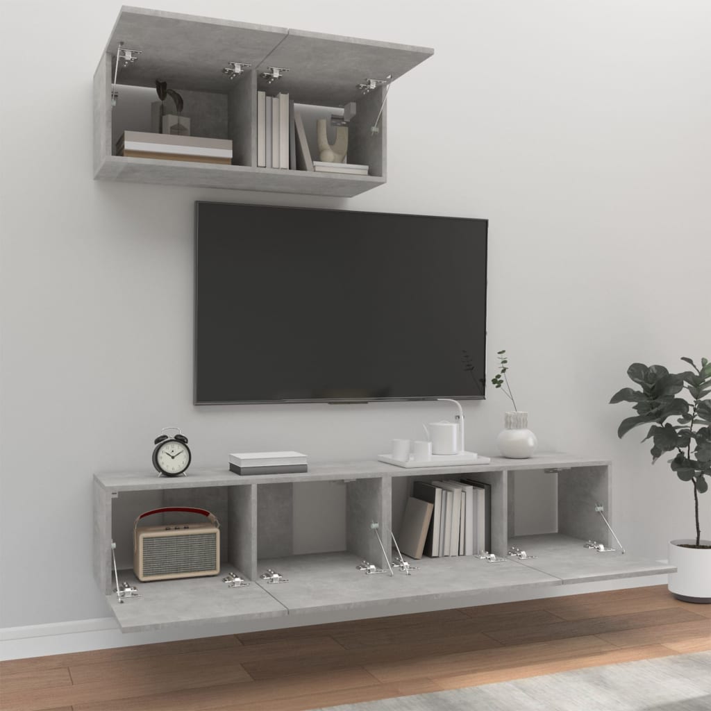3 Piece Tv Cabinet Set Engineered Wood