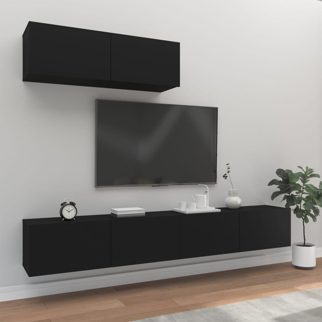 3 Piece Tv Cabinet Set Engineered Wood