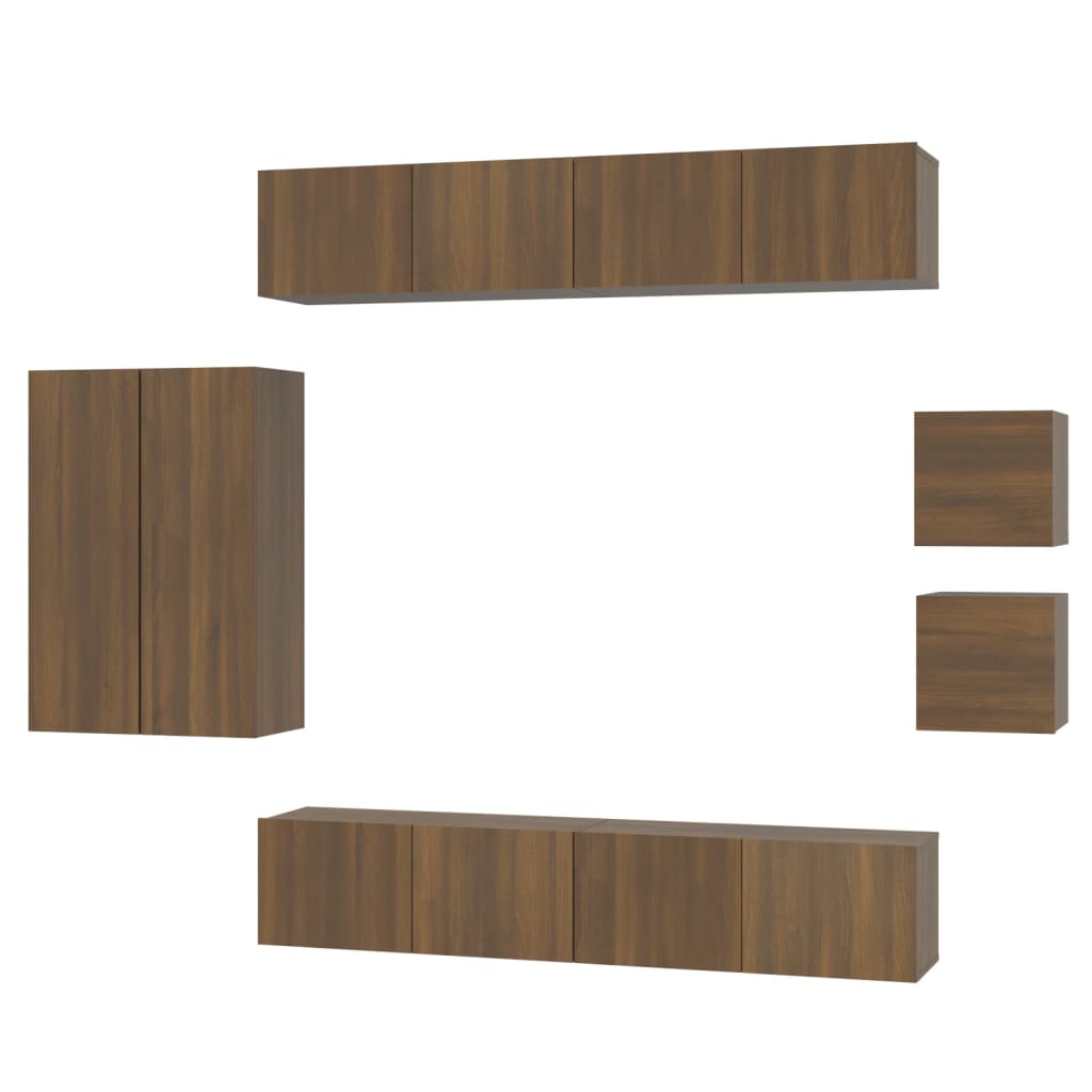 8 Piece Tv Cabinet Set Engineered Wood