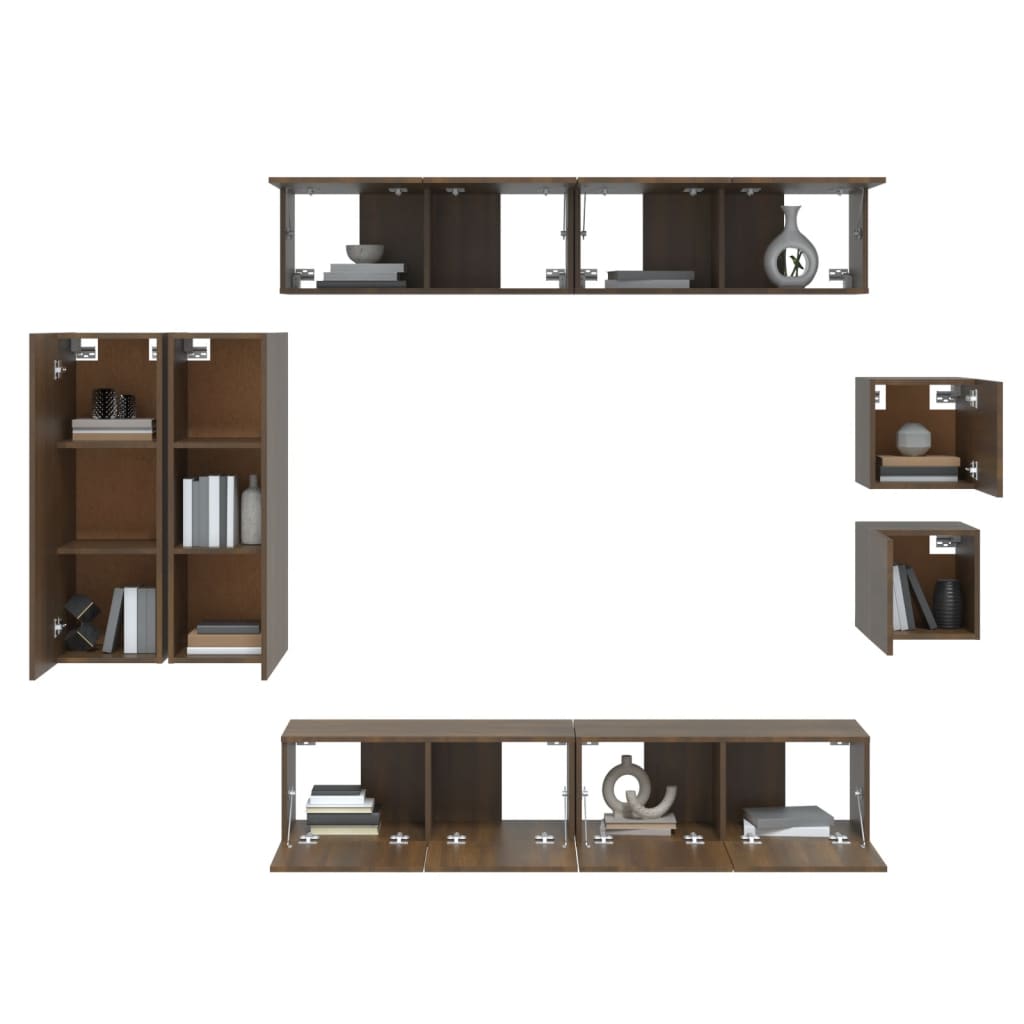 8 Piece Tv Cabinet Set Engineered Wood