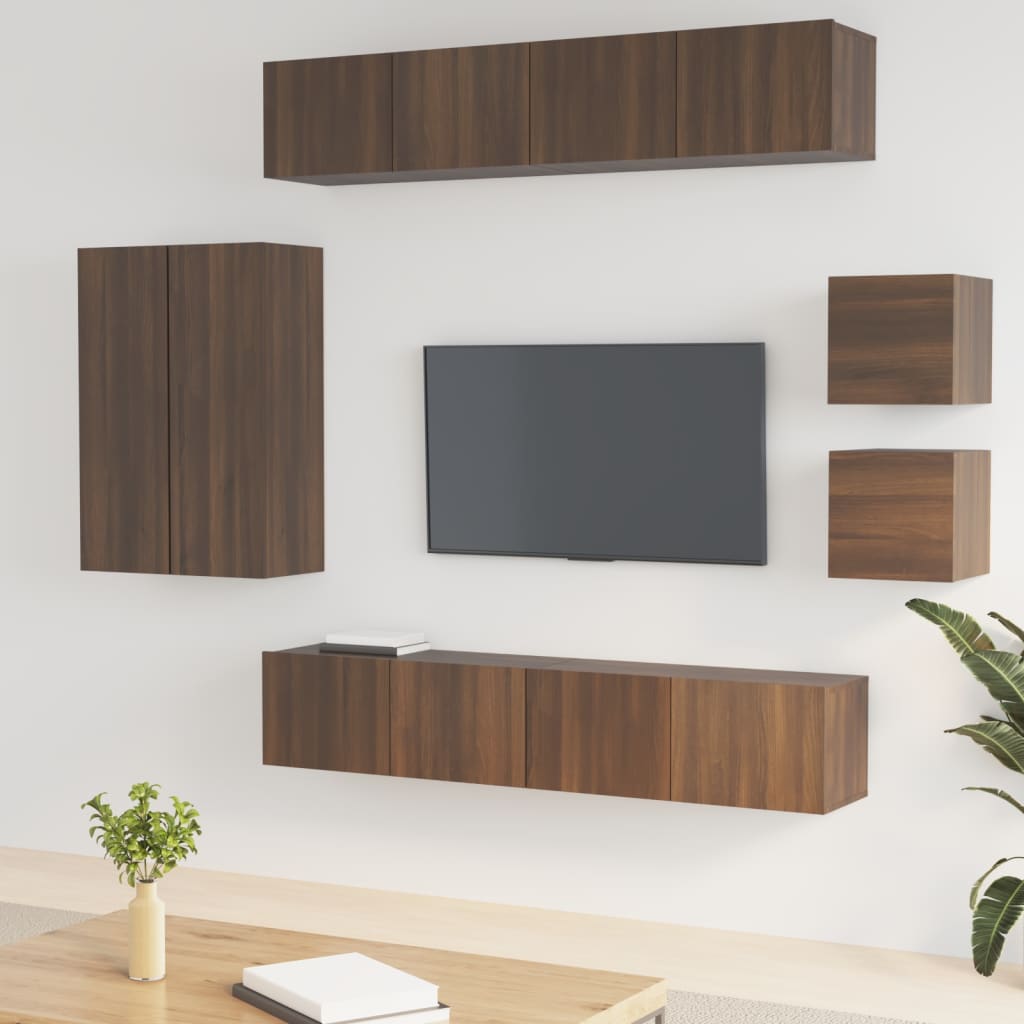 8 Piece Tv Cabinet Set Engineered Wood