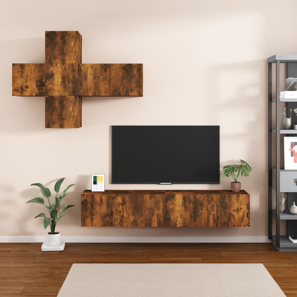 7 Piece Tv Cabinet Set Engineered Wood