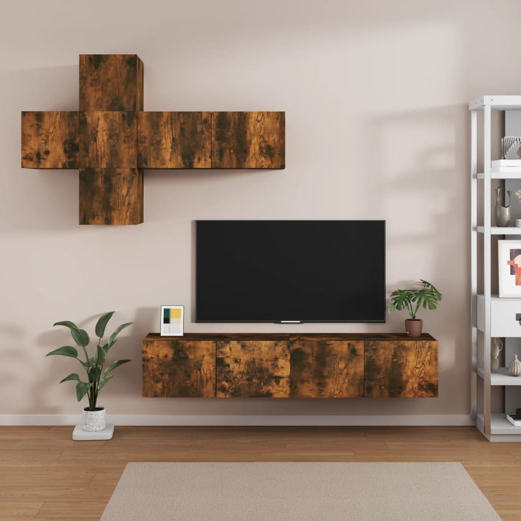 7 Piece Tv Cabinet Set Engineered Wood