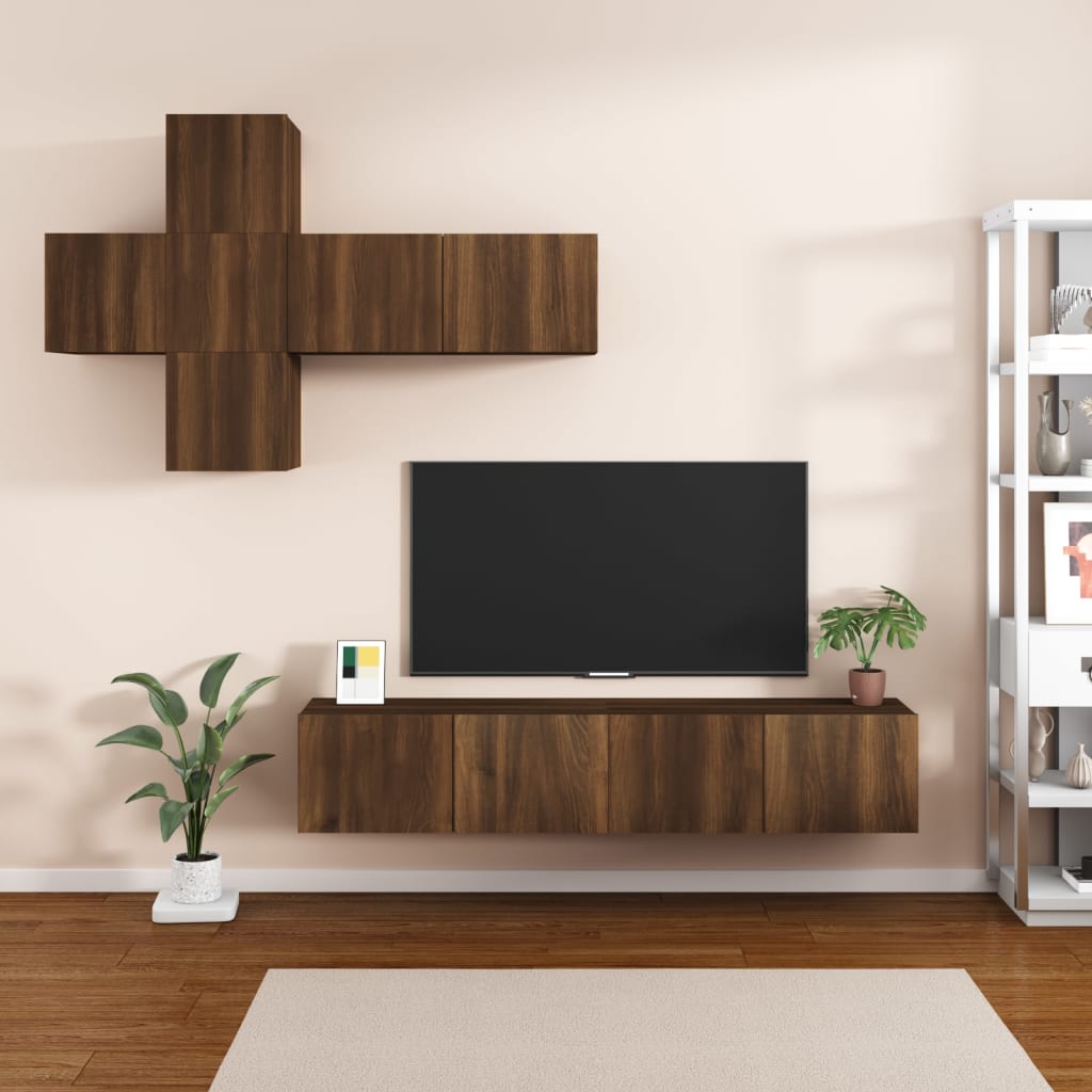 7 Piece Tv Cabinet Set Engineered Wood