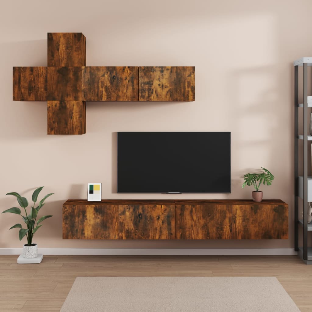 7 Piece Tv Cabinet Set Engineered Wood