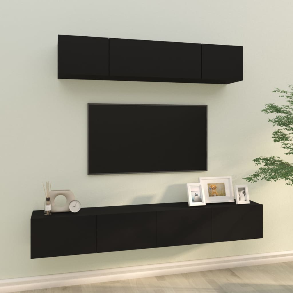 4 Piece Tv Cabinet Set Engineered Wood