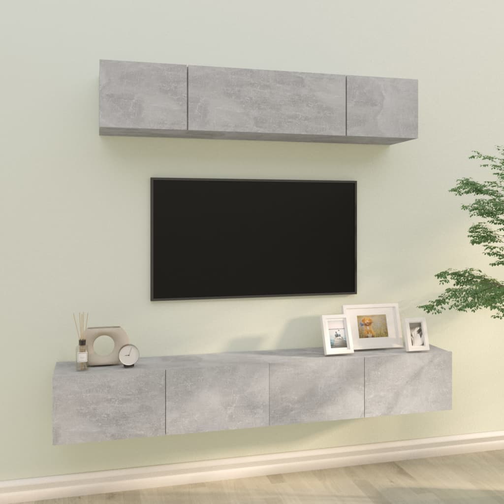 4 Piece Tv Cabinet Set Engineered Wood