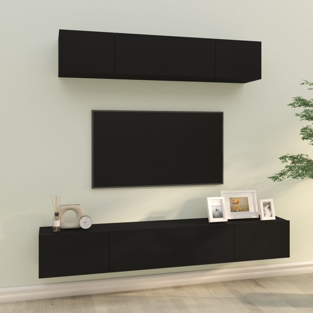 4 Piece Tv Cabinet Set Engineered Wood