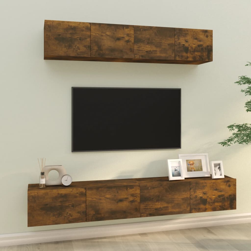 4 Piece Tv Cabinet Set Engineered Wood