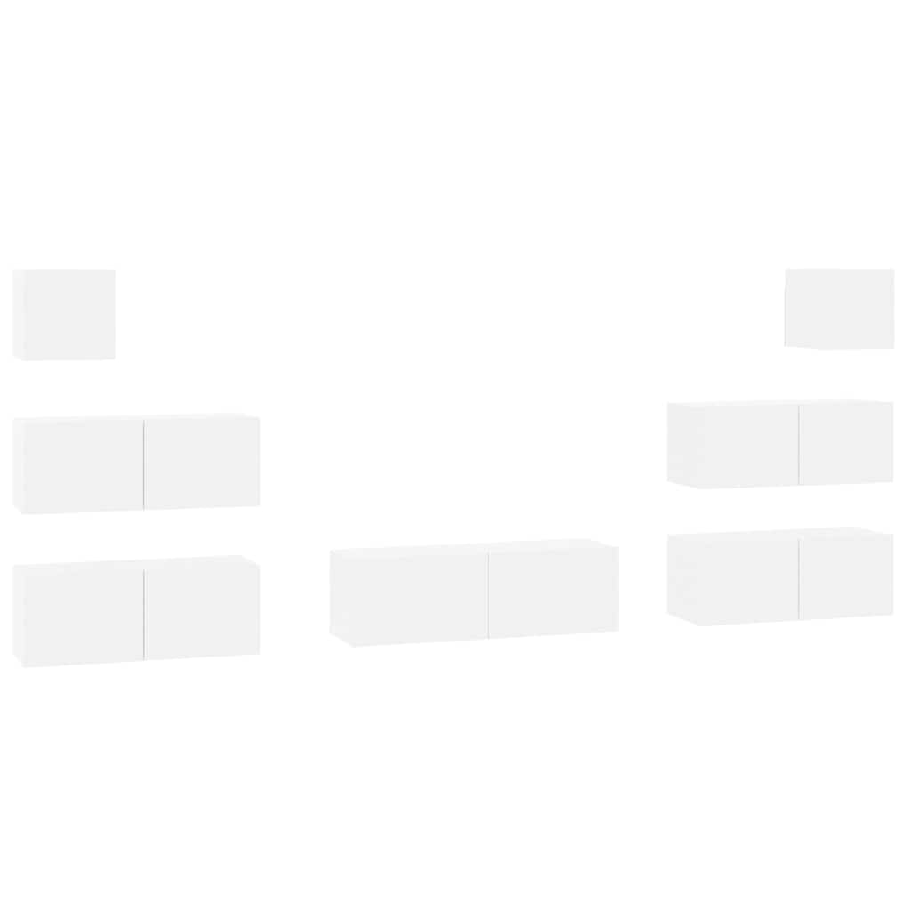 7 Piece Tv Cabinet Set Engineered Wood