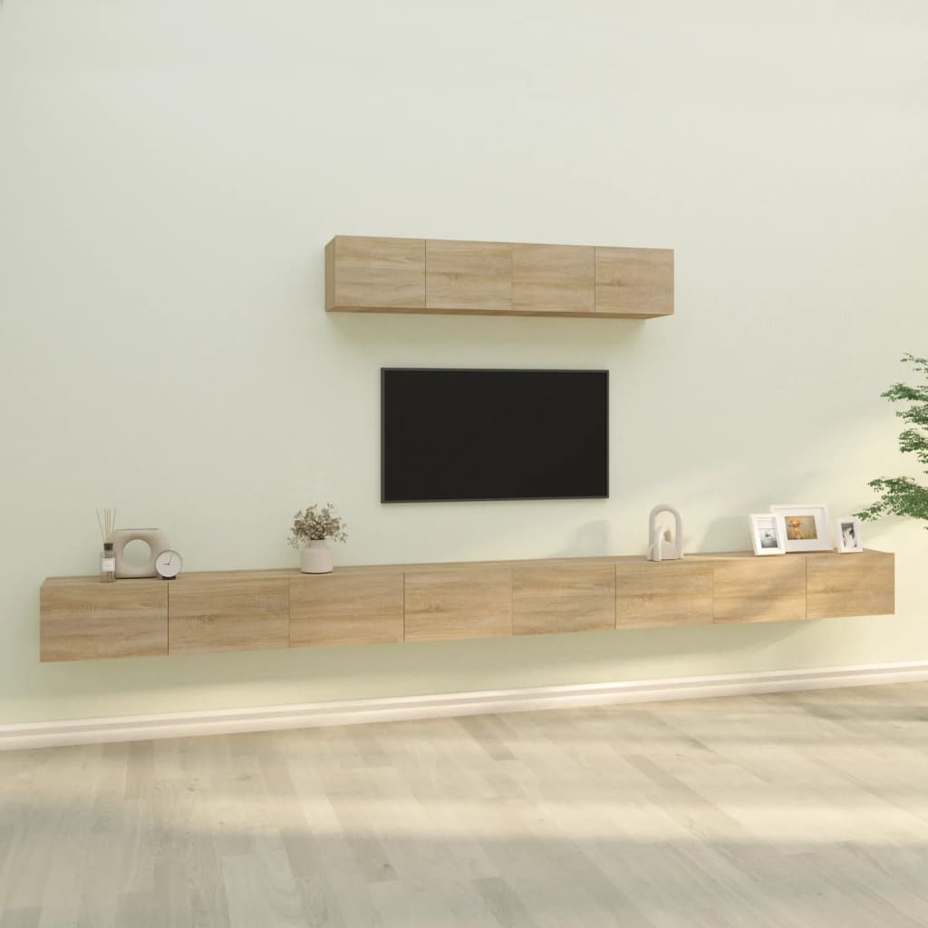 4 Piece Tv Cabinet Set Engineered Wood