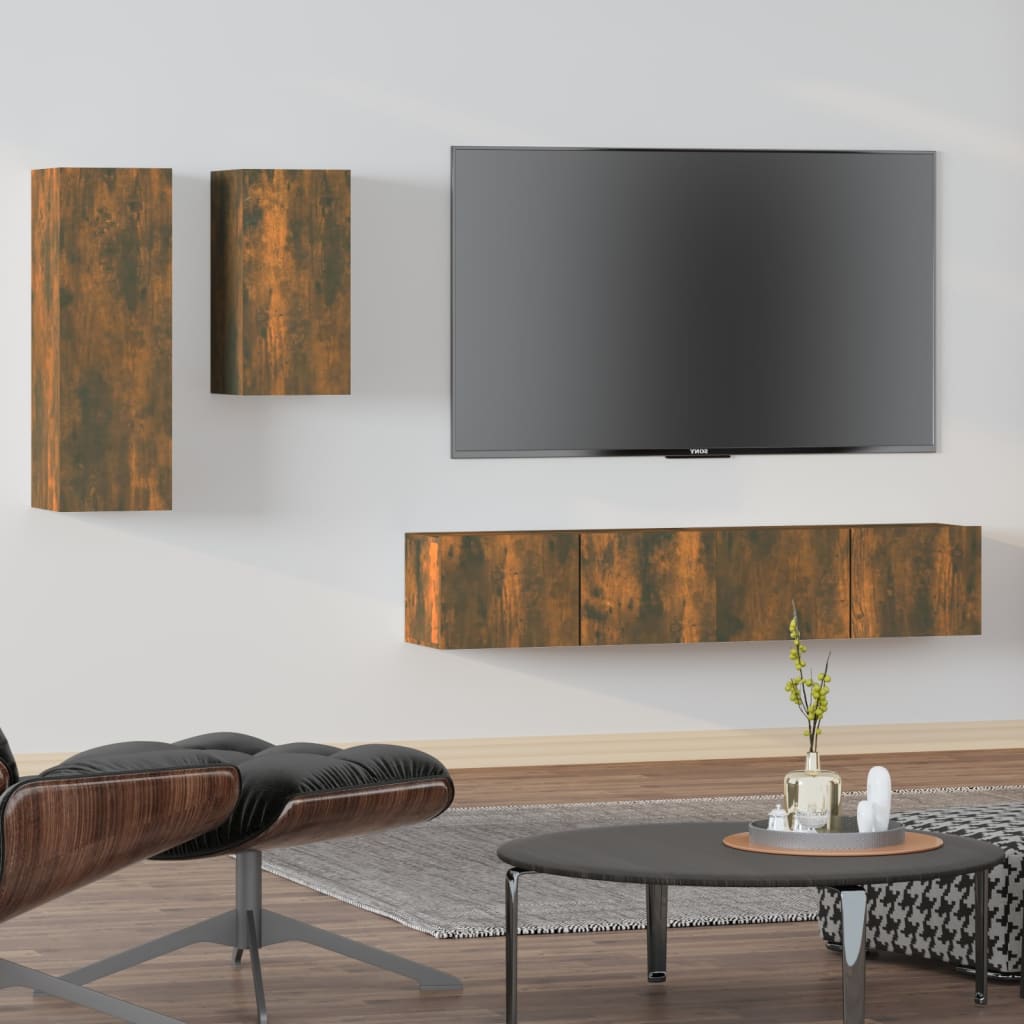 4 Piece Tv Cabinet Set Engineered Wood