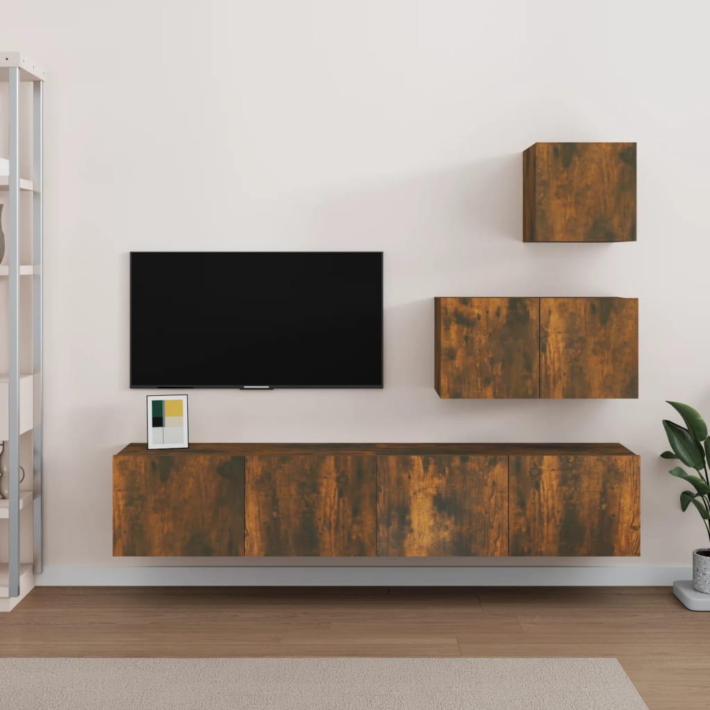4 Piece Tv Cabinet Set Engineered Wood