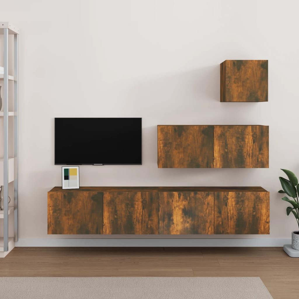 4 Piece Tv Cabinet Set Engineered Wood