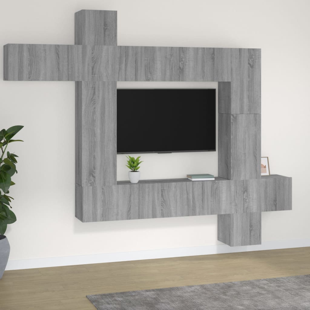 9 Piece Tv Cabinet Set Engineered Wood