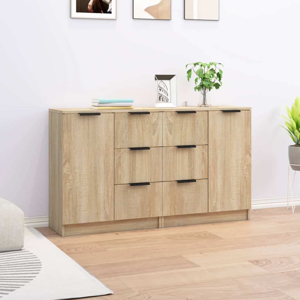 Sideboards 2 Pcs 60X30X70 Cm Engineered Wood