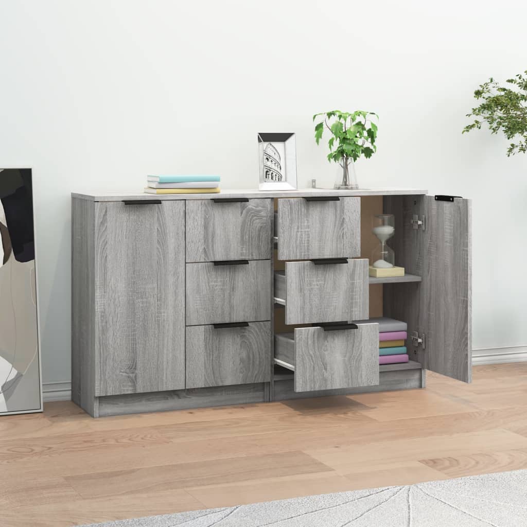Sideboards 2 Pcs 60X30X70 Cm Engineered Wood