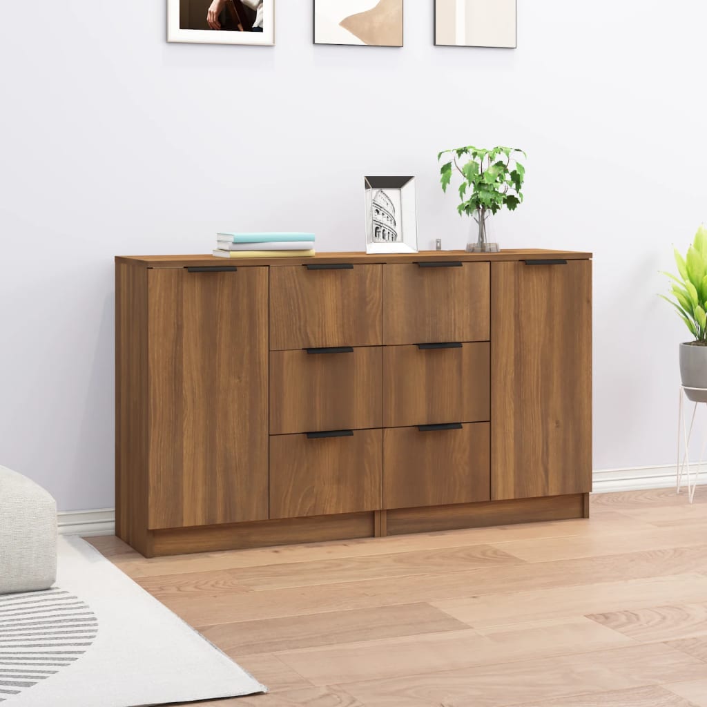 Sideboards 2 Pcs 60X30X70 Cm Engineered Wood