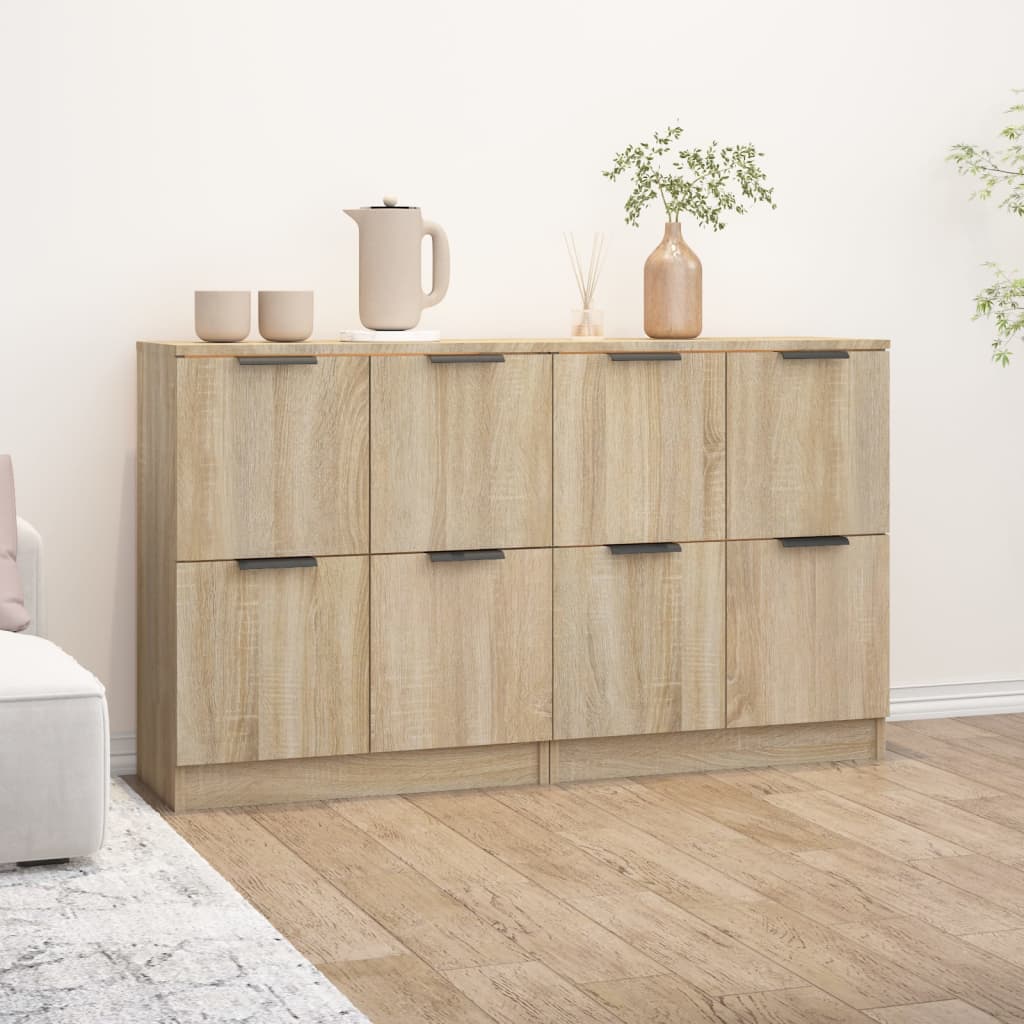 Sideboards 2 Pcs 60X30X70 Cm Engineered Wood