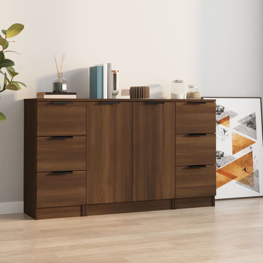 Sideboards 3 Pcs Engineered Wood