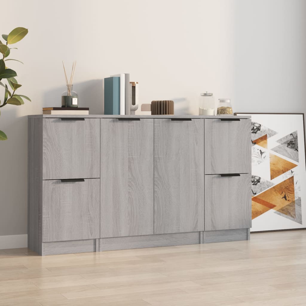 Sideboards 3 Pcs Engineered Wood