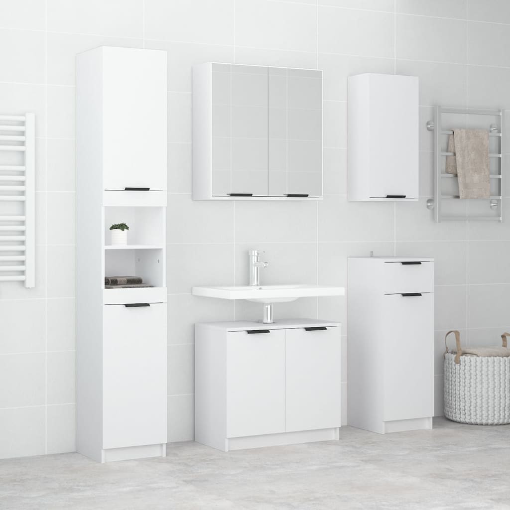 5 Piece Bathroom Cabinet Set Engineered Wood