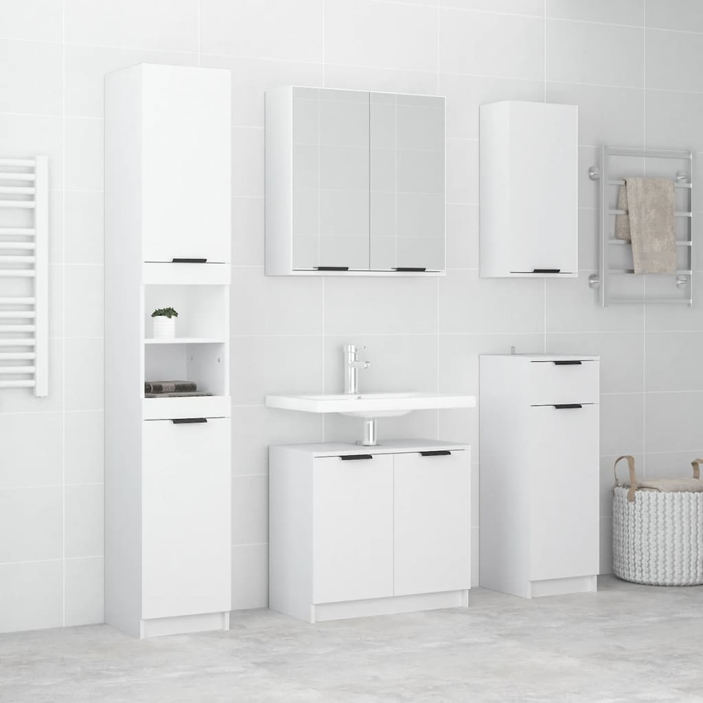 5 Piece Bathroom Cabinet Set Engineered Wood