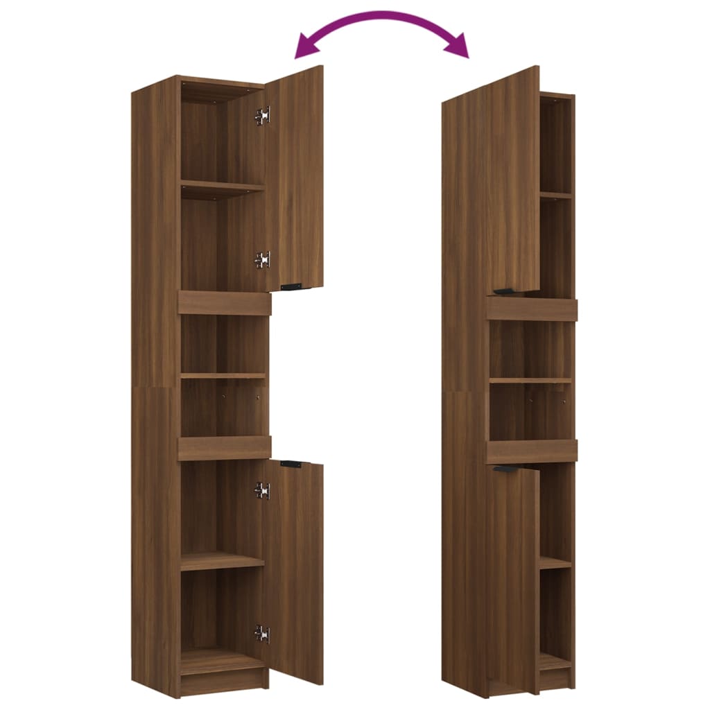 4 Piece Bathroom Cabinet Set Engineered Wood