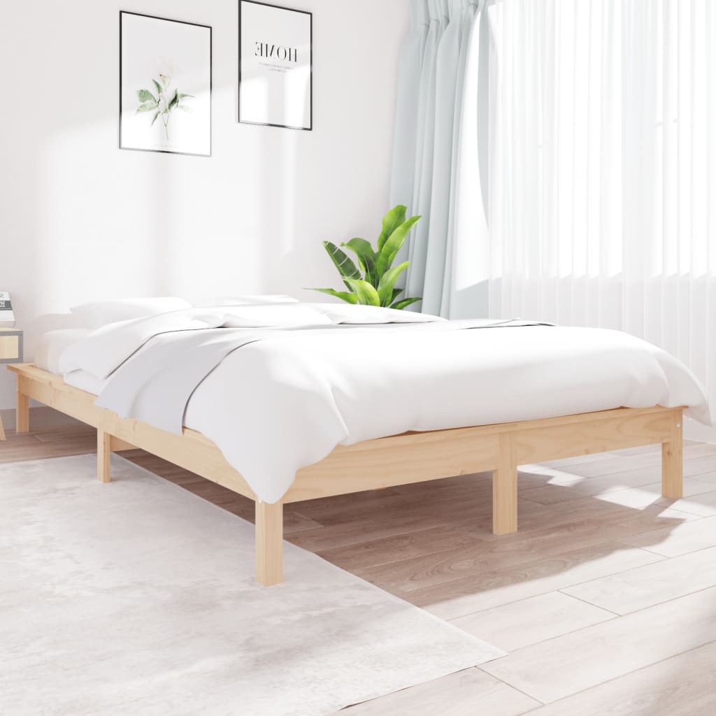 820534 Bed Frame Without Mattress Solid Wood