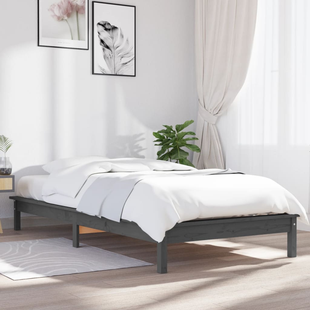 820534 Bed Frame Without Mattress Solid Wood