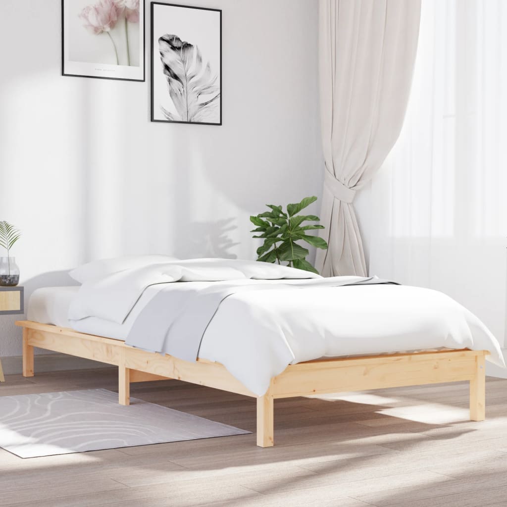 820534 Bed Frame Without Mattress Solid Wood